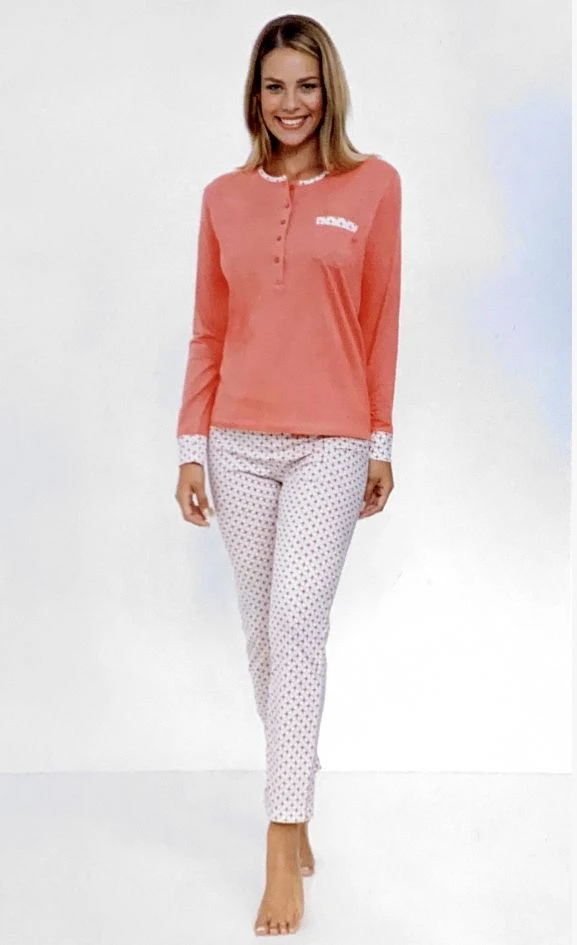 Pigiama Donna Lungo 100% Cotone Jersey Il Granchio Lady 418 2 Pigiama Donna Lungo 100% Cotone Jersey Il Granchio Lady 418 - immagine 2