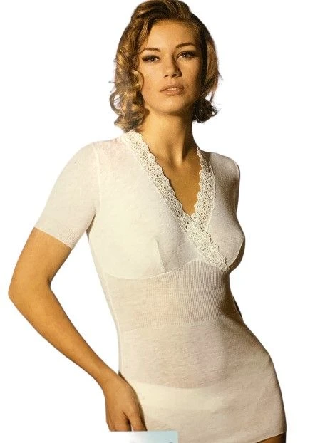 Maglia Donna M/m Forma Seno Pura Lana Manufat 175 Outlet 2 Maglia Donna M/m Forma Seno Pura Lana Manufat 175 Outlet - immagine 2