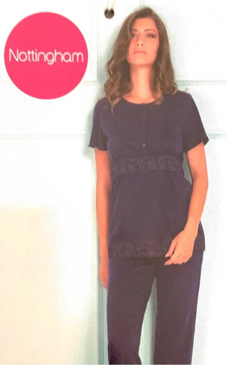Pigiama Donna Mezza Manica Pantalone Lungo Cotone Nottingham 22851 1 Pigiama Donna Mezza Manica Pantalone Lungo Cotone Nottingham 22851