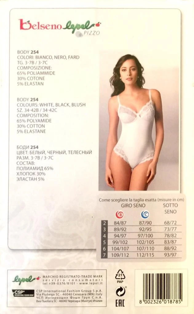 Body Donna Microfibra E Pizzo Coppa C Belseno Lepel 254 2 Body Donna Microfibra E Pizzo Coppa C Belseno Lepel 254 - immagine 2