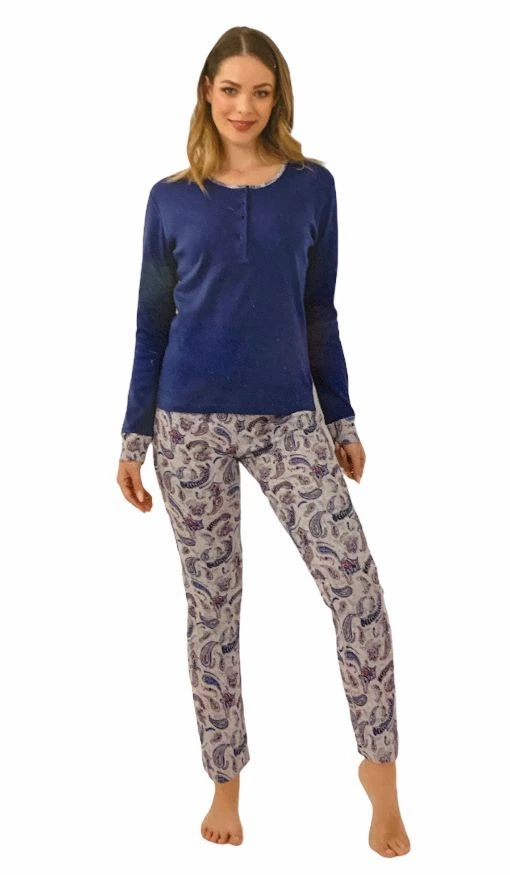 Pigiama Donna 100% Caldo Cotone Il Granchio 6006 1 Pigiama Donna 100% Caldo Cotone Il Granchio 6006