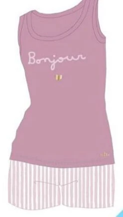 Pigiama Donna Corto Canottiera 100% Cotone You & Me 674 -Negozio al dettaglio Intimo-Outlet 674 r