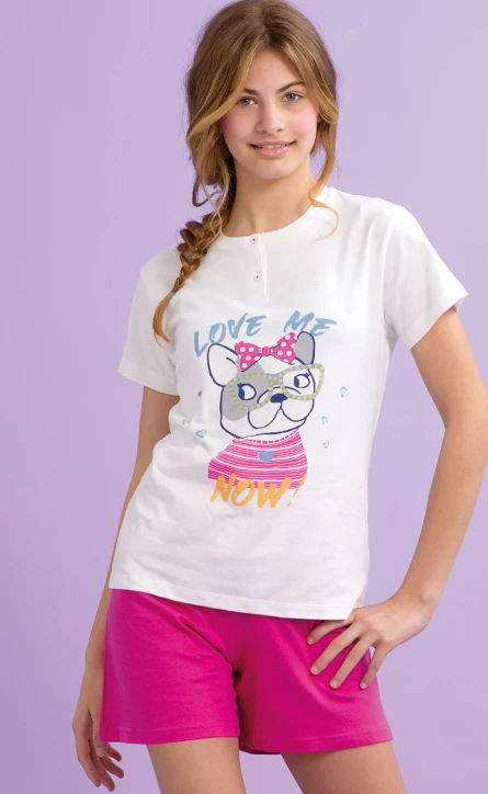 Pigiama Ragazza Corto Il GRANCHIETTO 7087 1 Pigiama Ragazza Corto Il GRANCHIETTO 7087