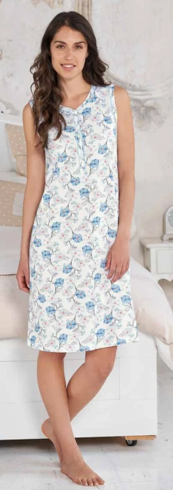 Camicia Da Notte Spalla Larga 100% Cotone Jersey Linclalor 74432 1 Camicia Da Notte Spalla Larga 100% Cotone Jersey Linclalor 74432