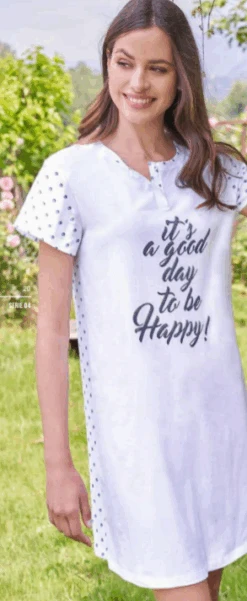 Abito Donna Casa Mezza Manica 100% Cotone Jersey Linclalor 74438