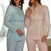 Pigiama Donna Aperto 100% Caldo Cotone Linclalor 92690 Outlet